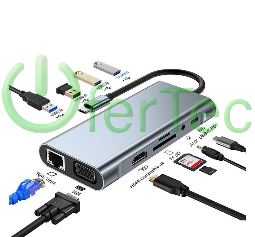Adaptador HUB USB Tipo C 11 en 1
