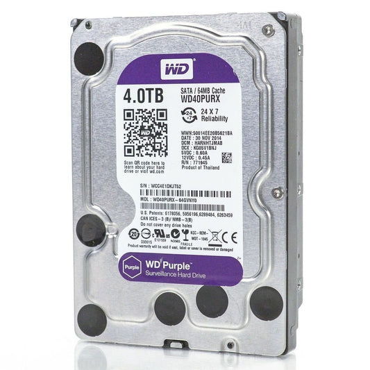 4TB Disco Duro Sata 3.5'' Western Digital Purple Para PC o DVR