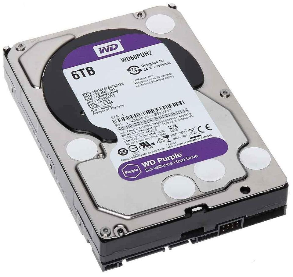 6TB Disco Duro Sata 3.5 Western Digital Purple para PC o DVR