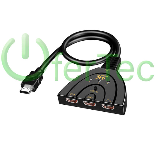 Adaptador Splitter Switch HDMI 3 a 1