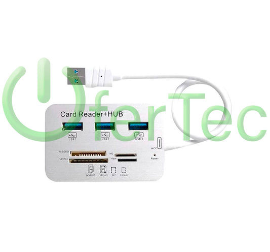 Adaptador HUB USB 3.0 y Lector de Tarjetas