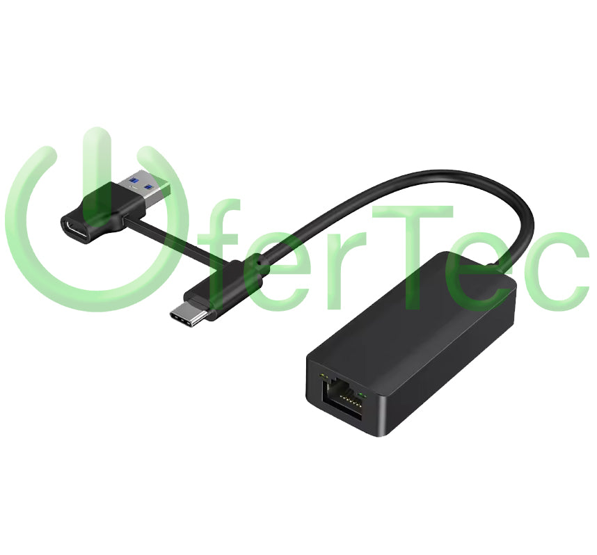 Adaptador 2 en 1 USB Tipo C / USB 3.0 a Ethernet RJ45